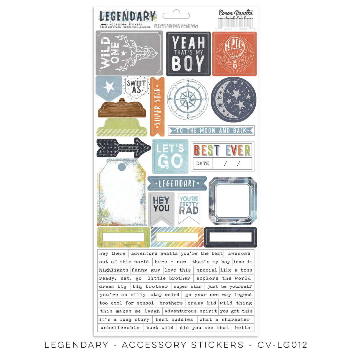 SAVE BIG on Cocoa Vanilla Legendary Accessory Sticker Sheet Cocoa